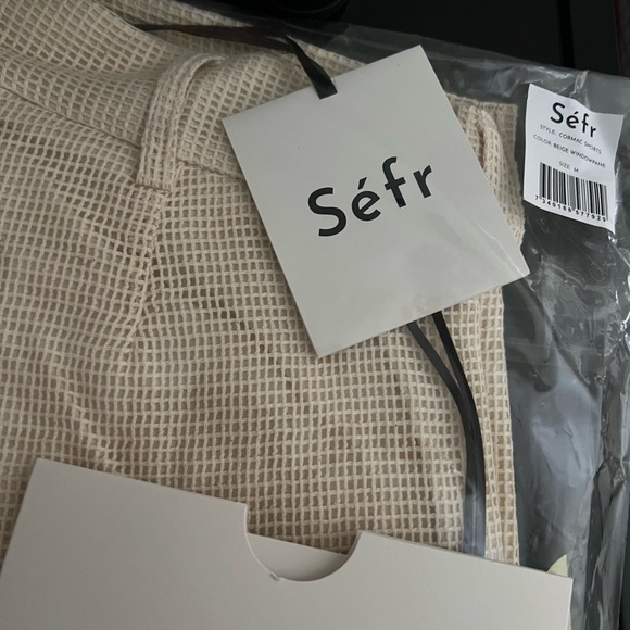 SÉFR cormac shorts beige windowpane - Picture 1 of 3